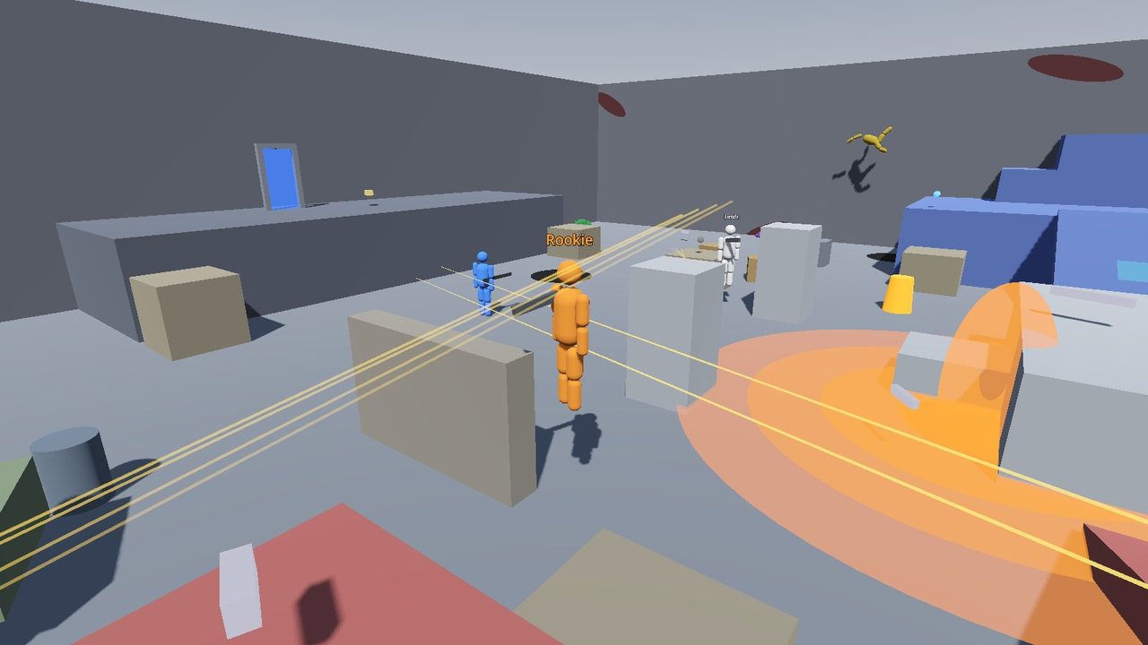 Spartans trade fire across the Bases map, tracer lines and a blast